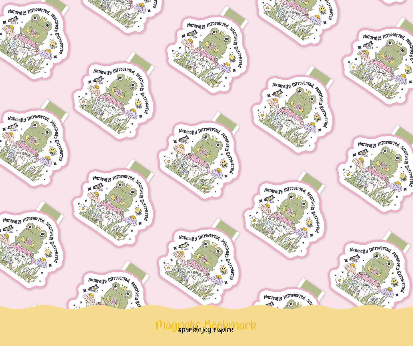 Naturally Introverted Selectively Extroverted Mental Health Magnetic Bookmark Paper Craft Printable