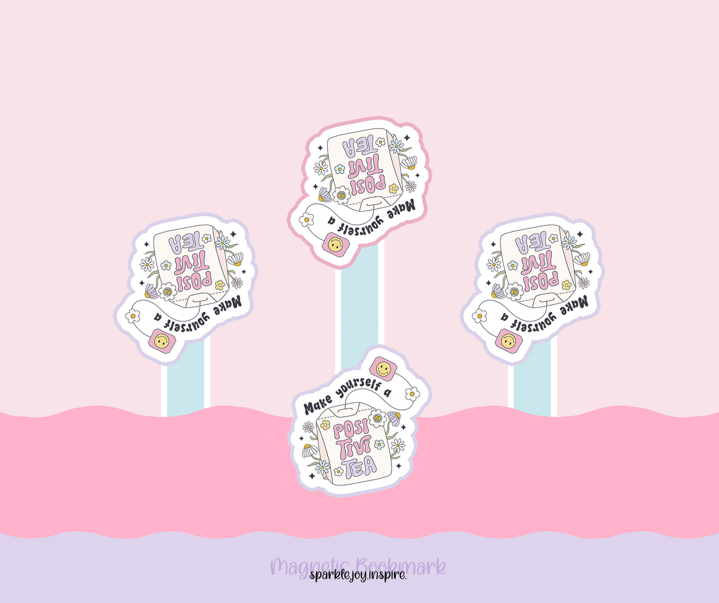 Make Yourself A Positivi-Tea Mental Health Magnetic Bookmark Paper Craft Printable