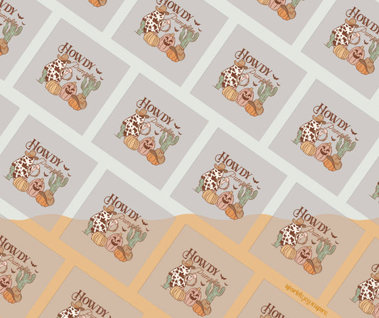 Howdy Pumpkin Cowboy Howdy Western Halloween DTF Transfer Print