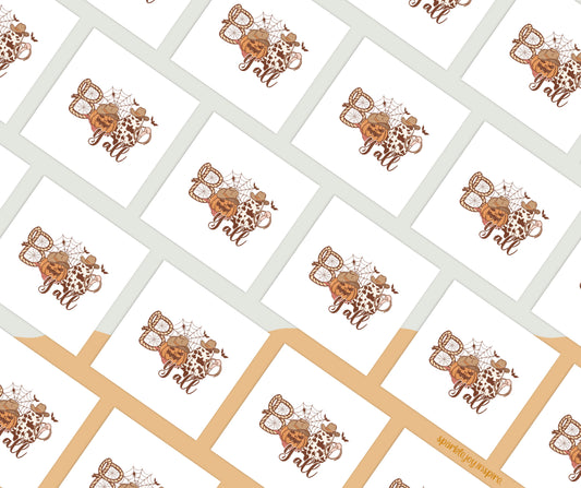 Boo Yall Howdy Western Halloween Sublimation Transfer Print