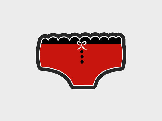 Hipster Undies Bachelorette Red Lingerie Cookie Cutter STL Files