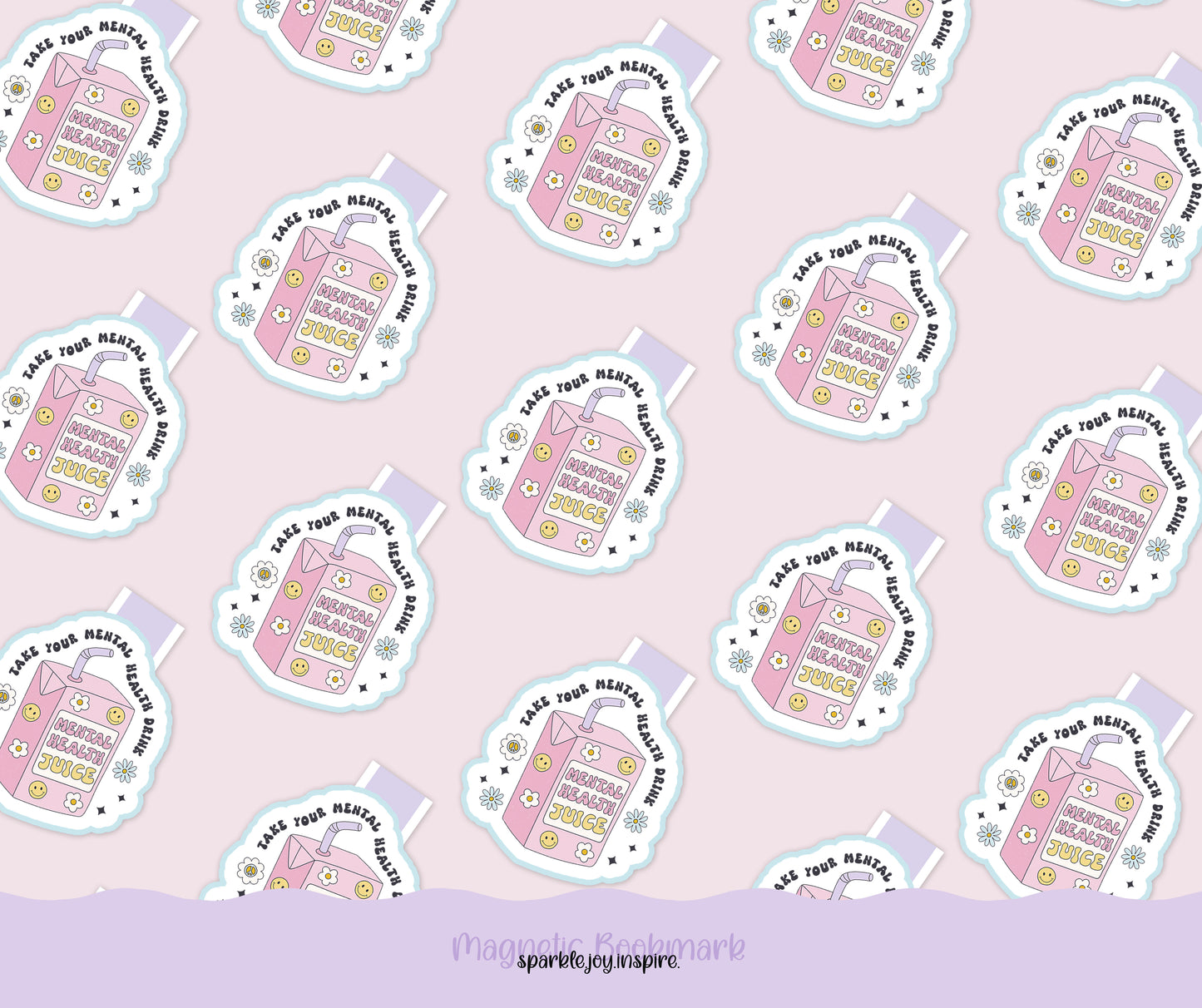 Take Your Mental Health Drink Mental Health Magnetic Bookmark Paper Craft Printable