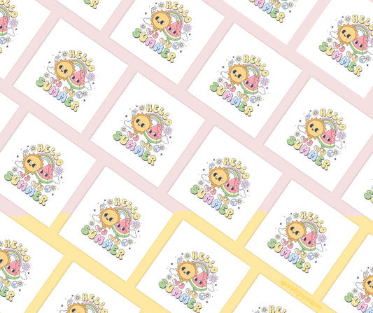 Hello Summer Groovy Summer Sublimation Transfer Print