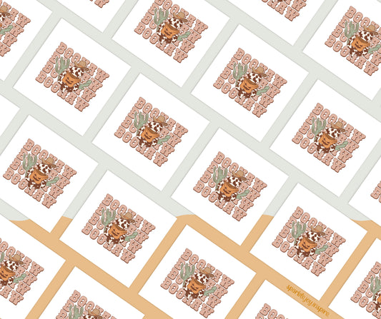 Boohaw Stacked Howday Western Halloween Sublimation Transfer Print