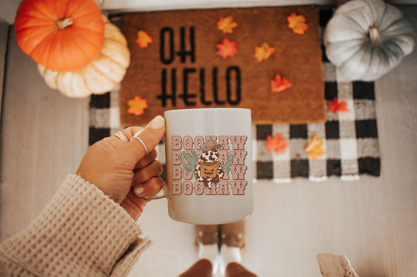 Boohaw Stacked Howdy Western Halloween Mug