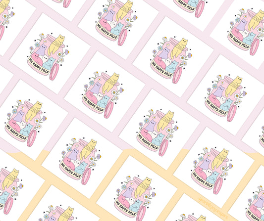 My Happy Pills Mental Health Sublimation Transfer Print