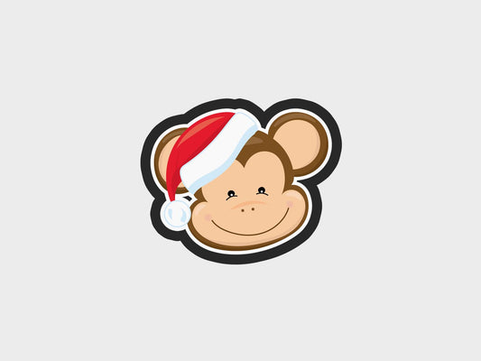 Monkey Animal Faces Santa Edition Cookie Cutter STL Files