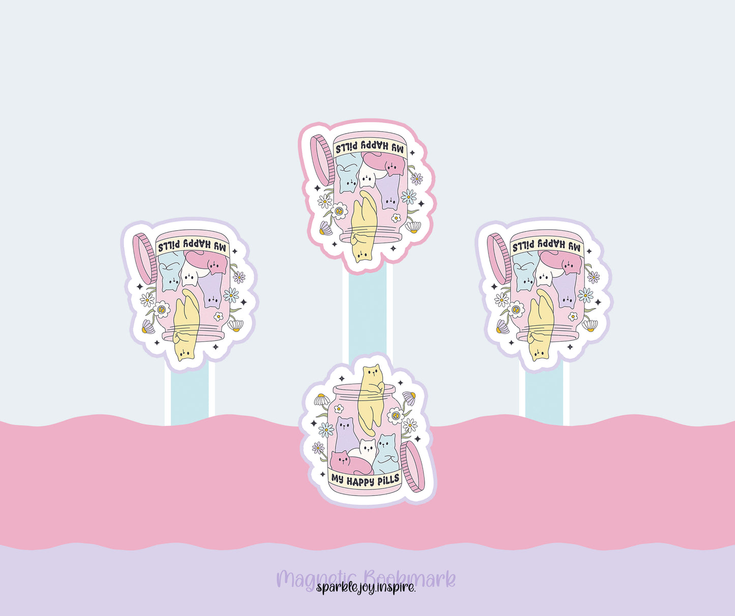 My Happy Pills Mental Health Magnetic Bookmark Paper Craft Printable