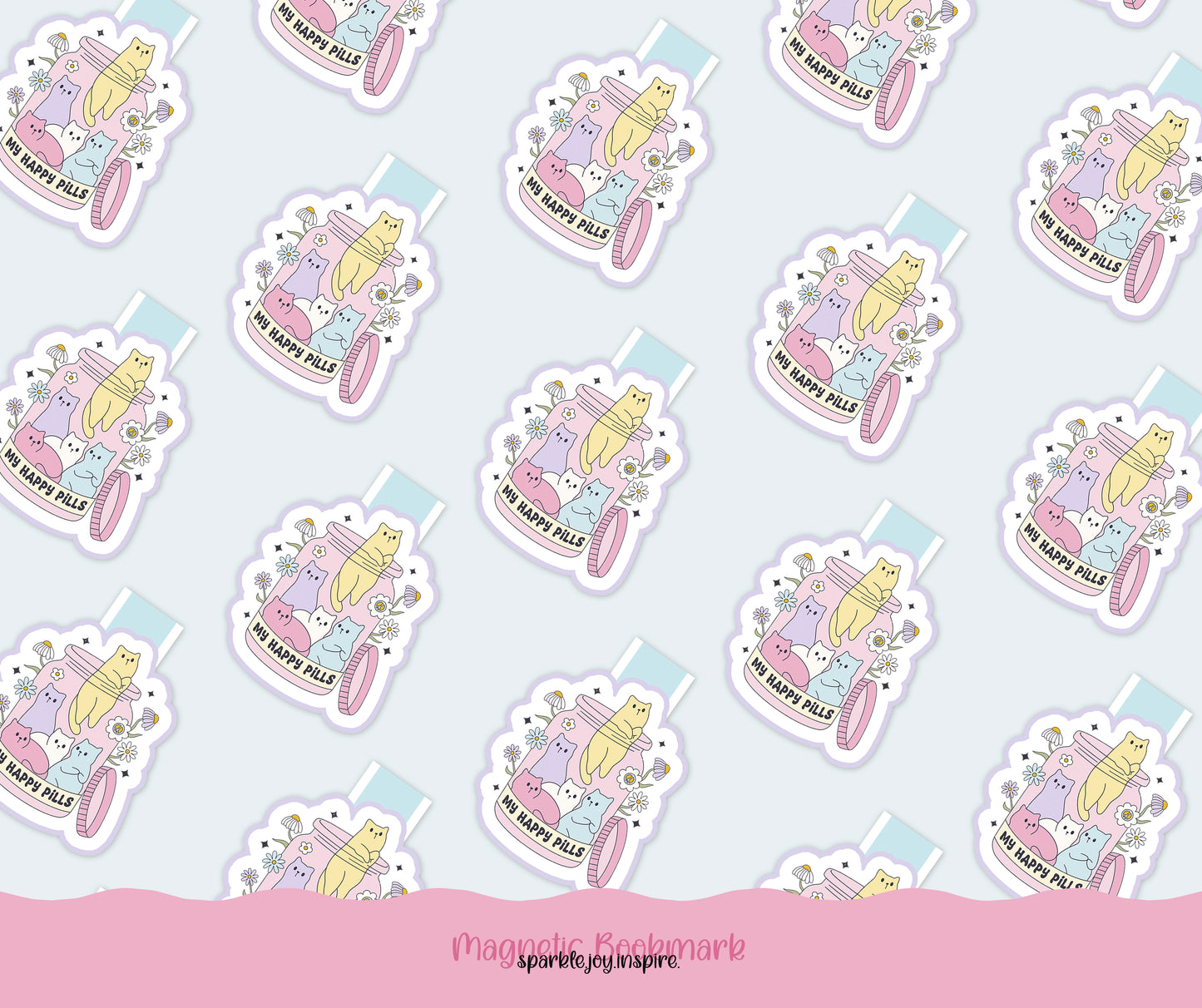 My Happy Pills Mental Health Magnetic Bookmark Paper Craft Printable