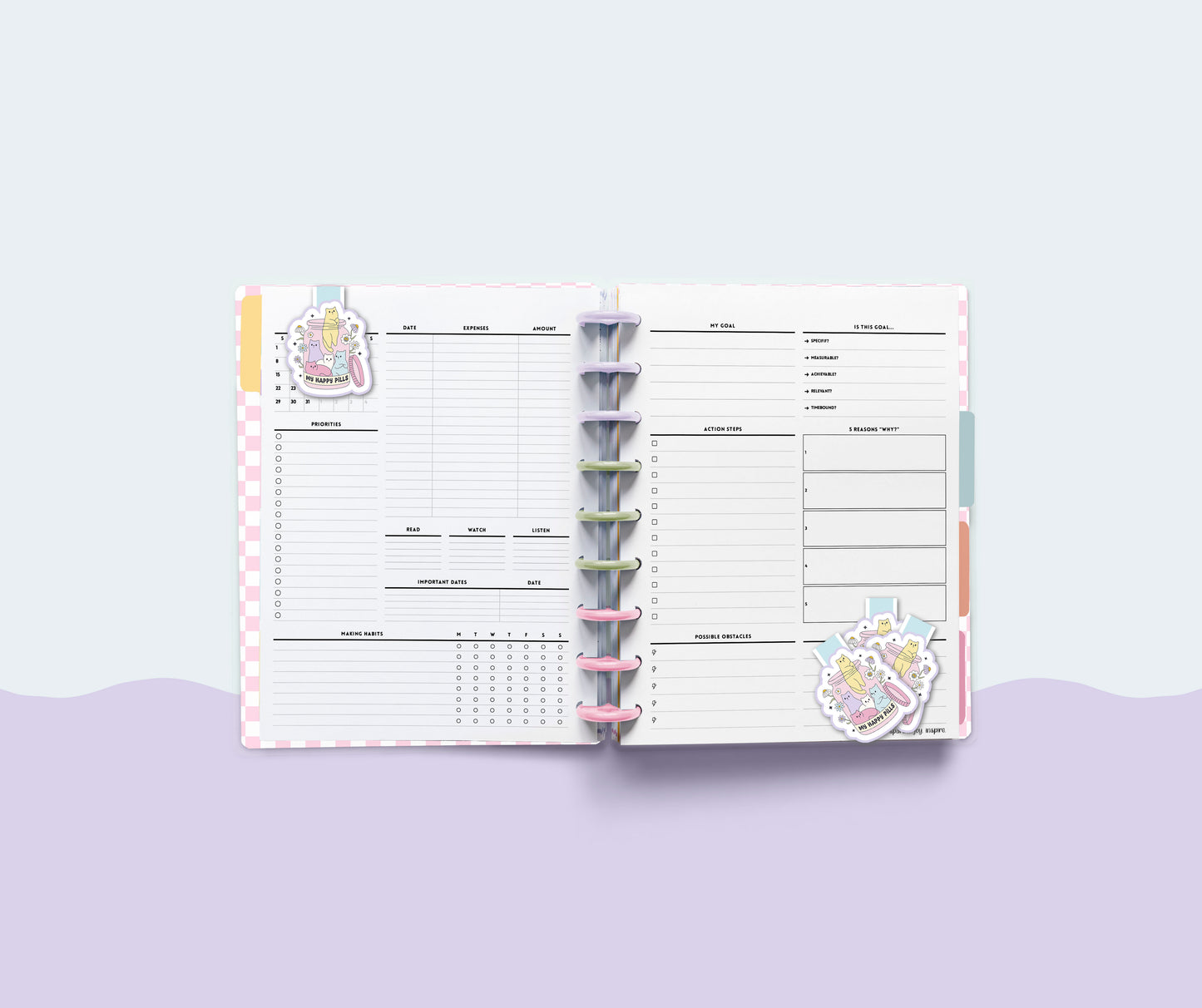 My Happy Pills Mental Health Magnetic Bookmark Paper Craft Printable