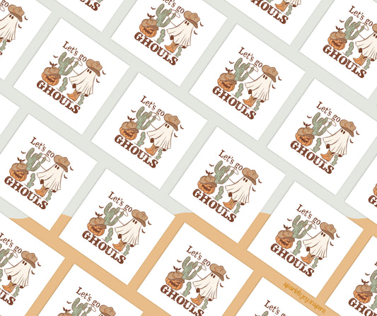 Let's Go Ghouls Howdy Western Halloween Sublimation Transfer Print