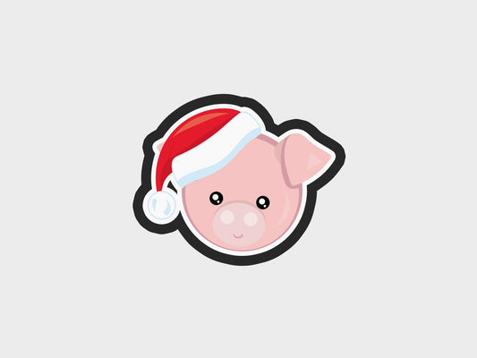 Pig Animal Faces Santa Edition Cookie Cutter STL Files
