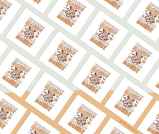 Howdy Stacked Howdy Western Halloween Sublimation Transfer Print