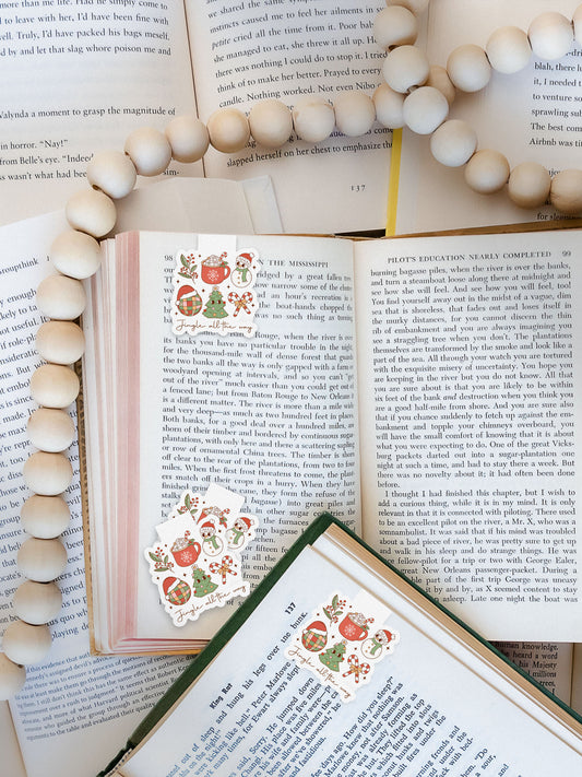 Jingle All The Way Collage Groovy Red Christmas Magnetic Bookmark