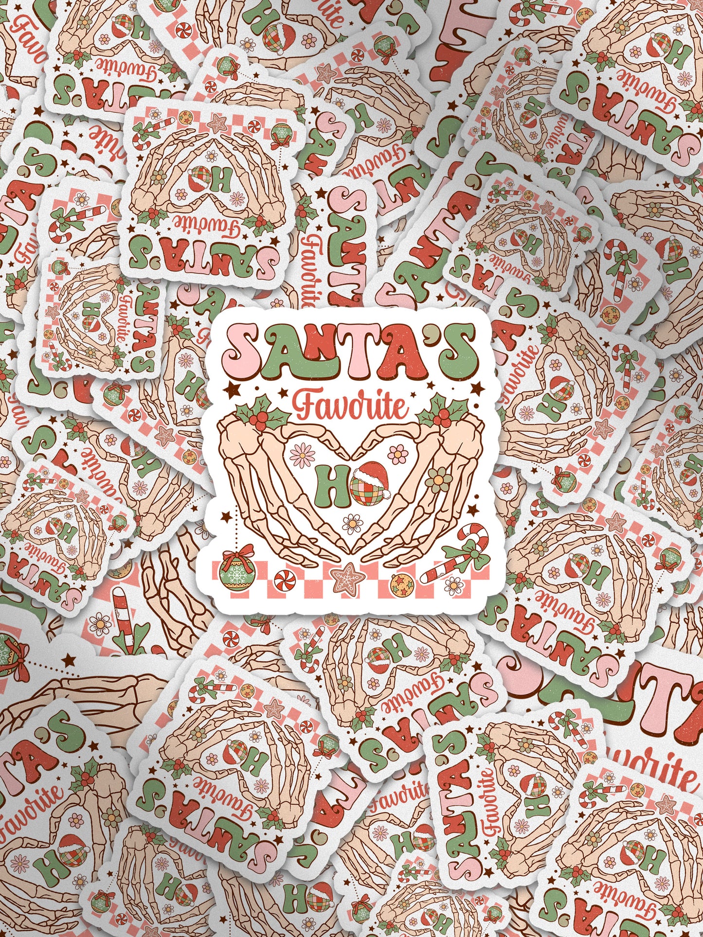 Santa's Favorite Ho Groovy Red Christmas Sticker