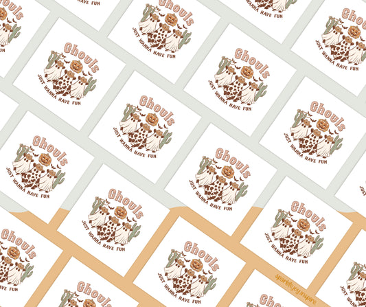 Ghouls Just Wanna Have Fun Howdy Western Halloween Sublimation Transfer Print