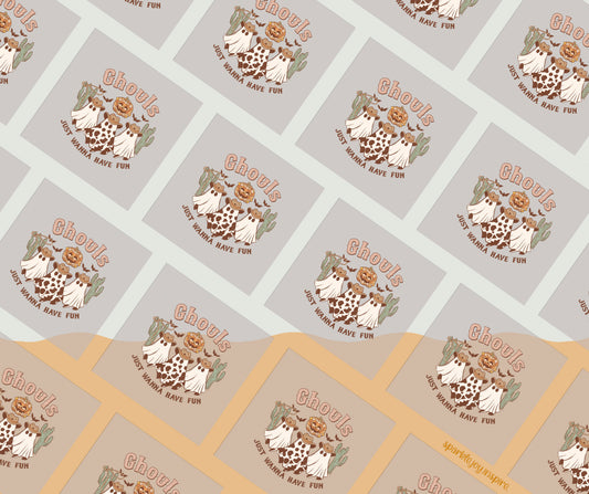 Ghouls Just Wanna Have Fun Howdy Western Halloween DTF Transfer Print