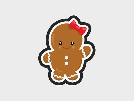 Gingerbread Girl Bow Gingerbread Babies Cookie Cutter STL Files