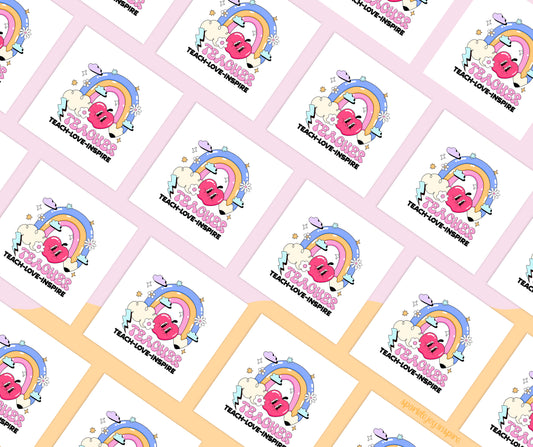 Teach Love Inspire Groovy Teacher Sublimation Transfer Print