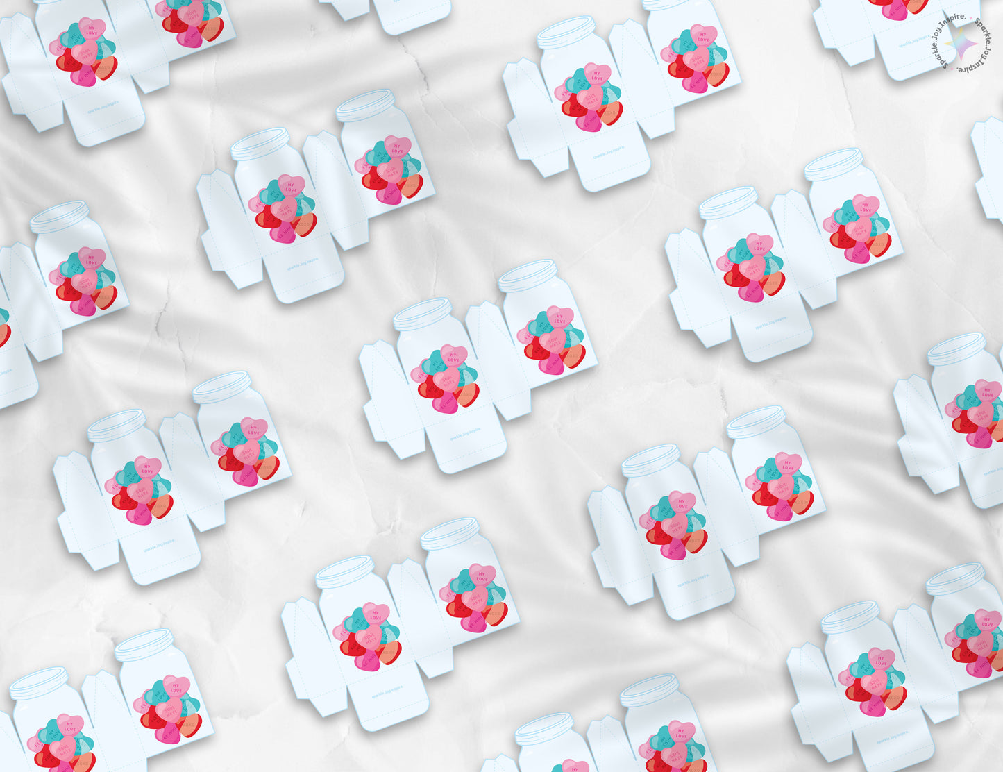 Jar Of Hearts Valentine Favor Box Paper Craft Printable Paper Crafts