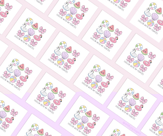 Chillin With My Floaties Groovy Summer Sublimation Transfer Print