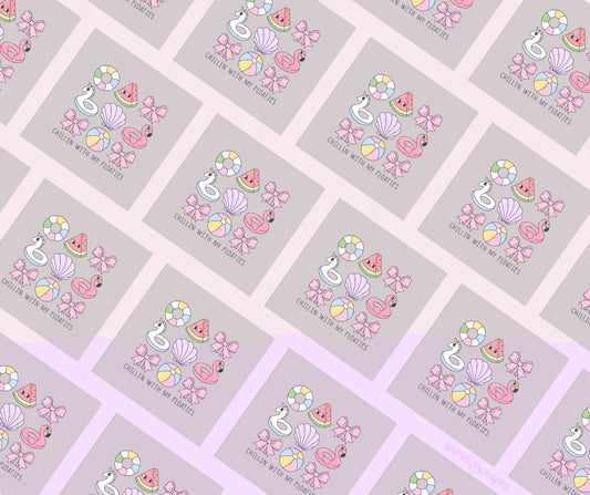 Chillin With My Floaties Groovy Summer DTF Transfer Print