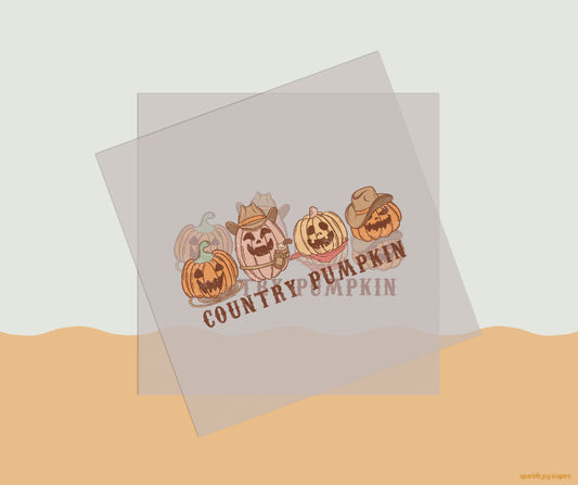 Country Pumpkin Howdy Western Halloween DTF Transfer Print