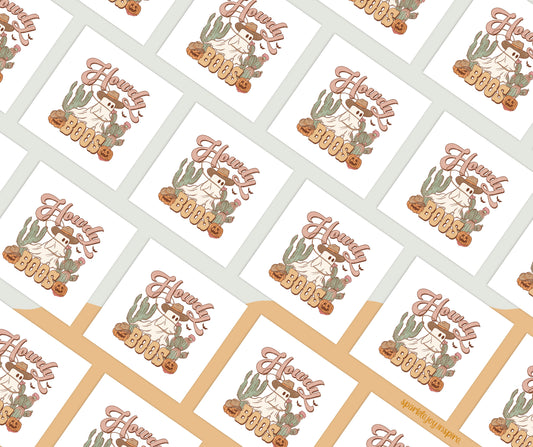 Howdy Boos Howdy Western Halloween Sublimation Transfer Print