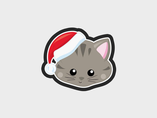 Cat Animal Faces Santa Edition Cookie Cutter STL Files