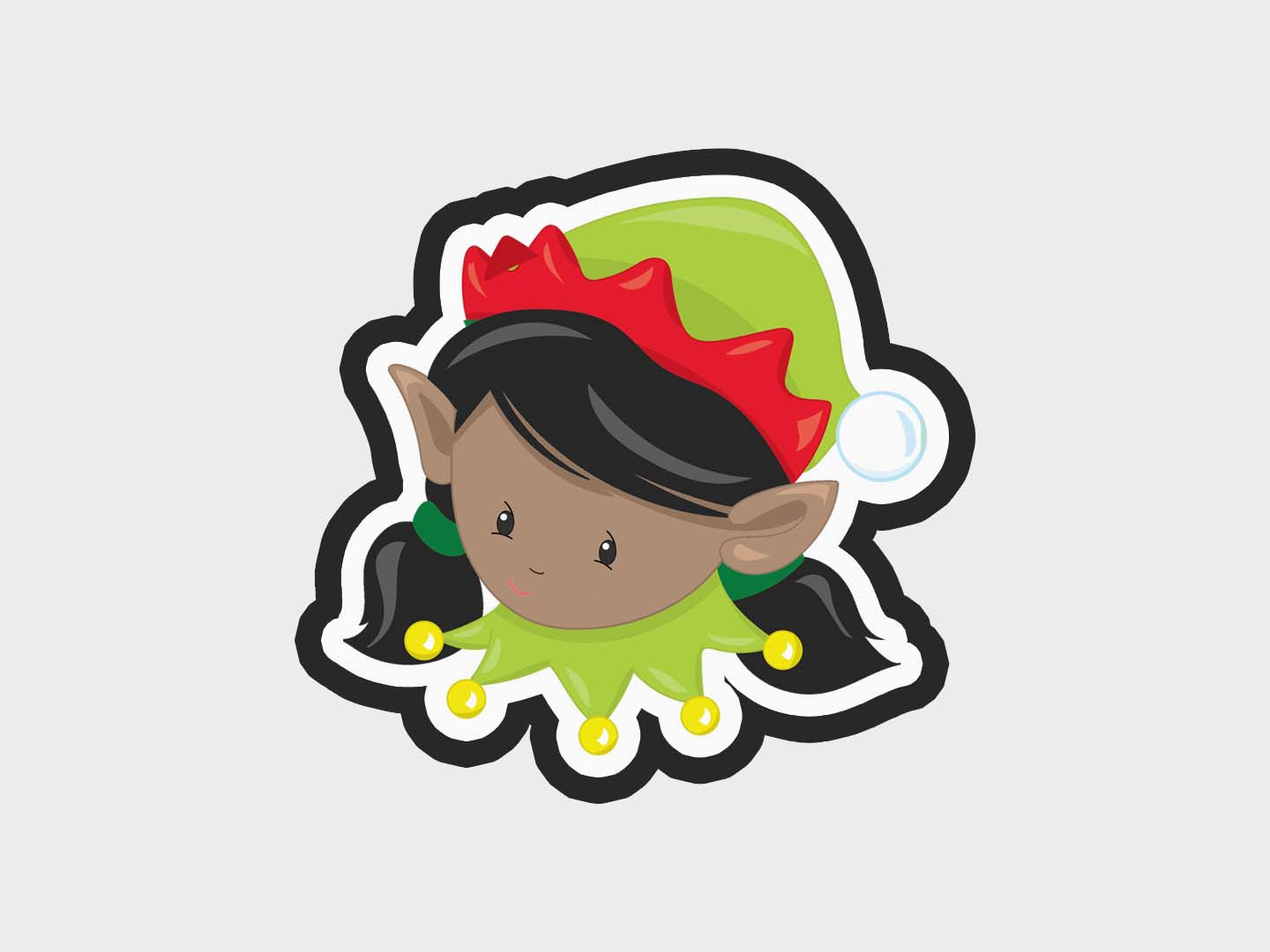 Elf Girl Christmas Faces Cookie Cutter STL Files
