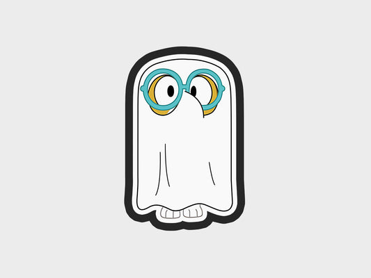 Glasses Ghost Inspired Halloween Blue Heeler Dog Cookie Cutter STL Files
