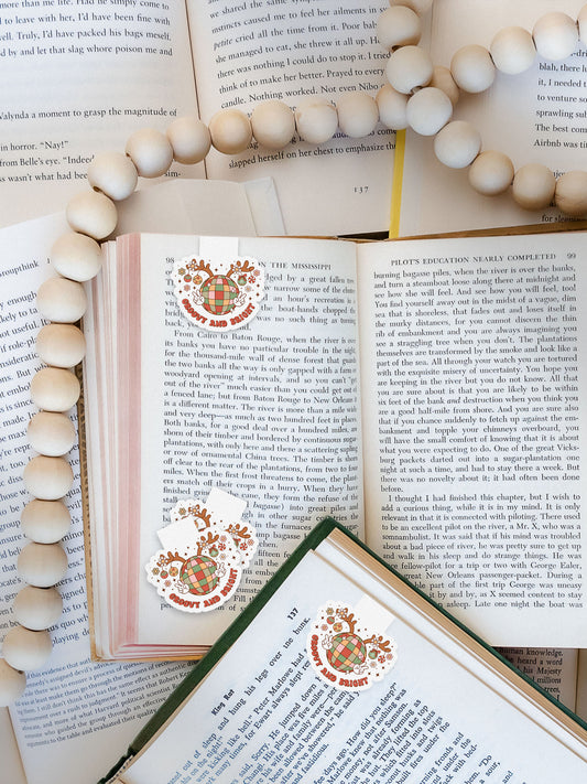 Groovy & Bright Disco Groovy Red Christmas Magnetic Bookmark