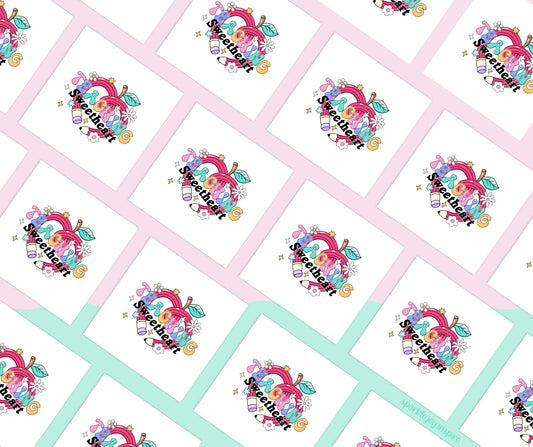 Teaching Sweetheart Groovy Teacher Sublimation Transfer Print