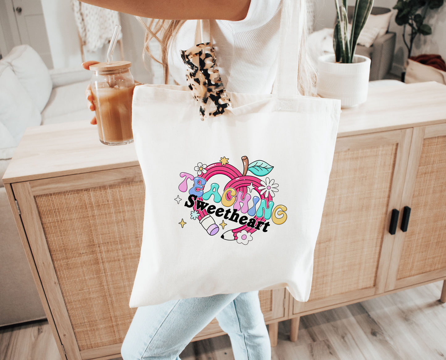 Teacher Sweetheart Groovy Teacher DTF Transfer Print