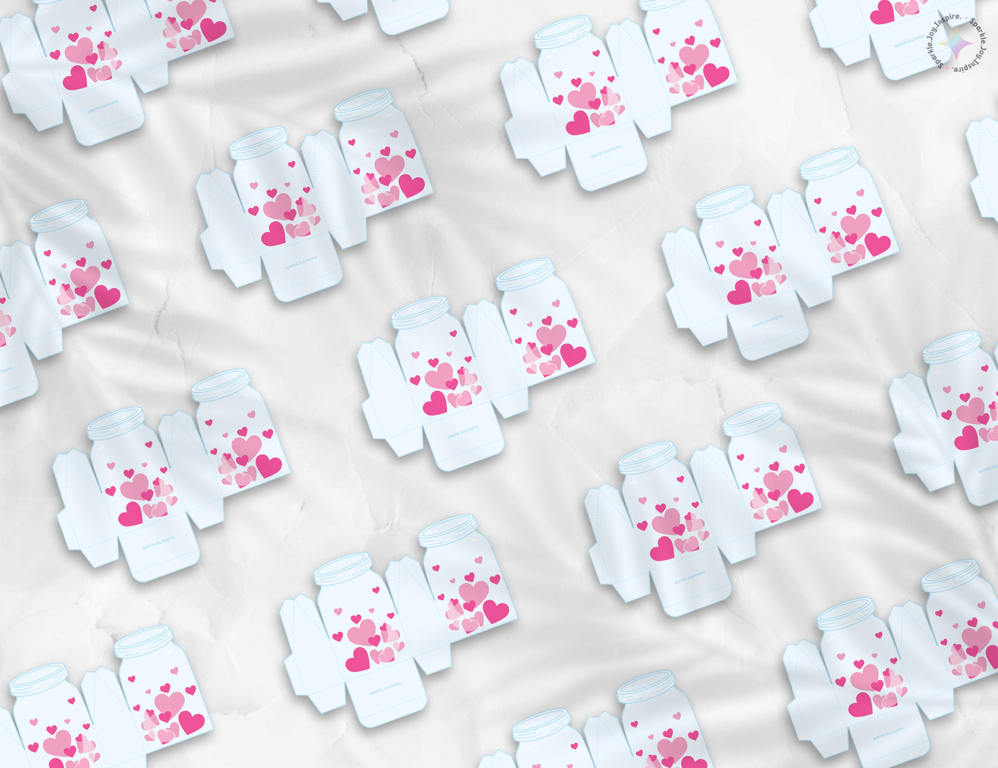 Jar Of Hearts Pink Hearts Valentine Favor Box Paper Craft Printable Paper Crafts