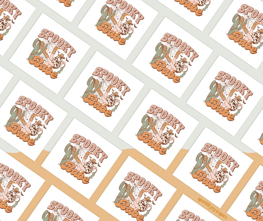 Spooky Babe Howdy Western Halloween Sublimation Transfer Print