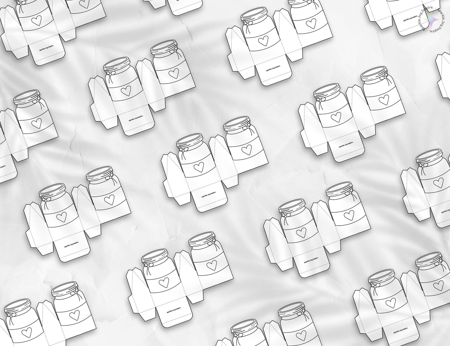 Jar Of Hearts Ribbon Simple Color Me Valentine Favor Box Paper Craft Printable Paper Crafts