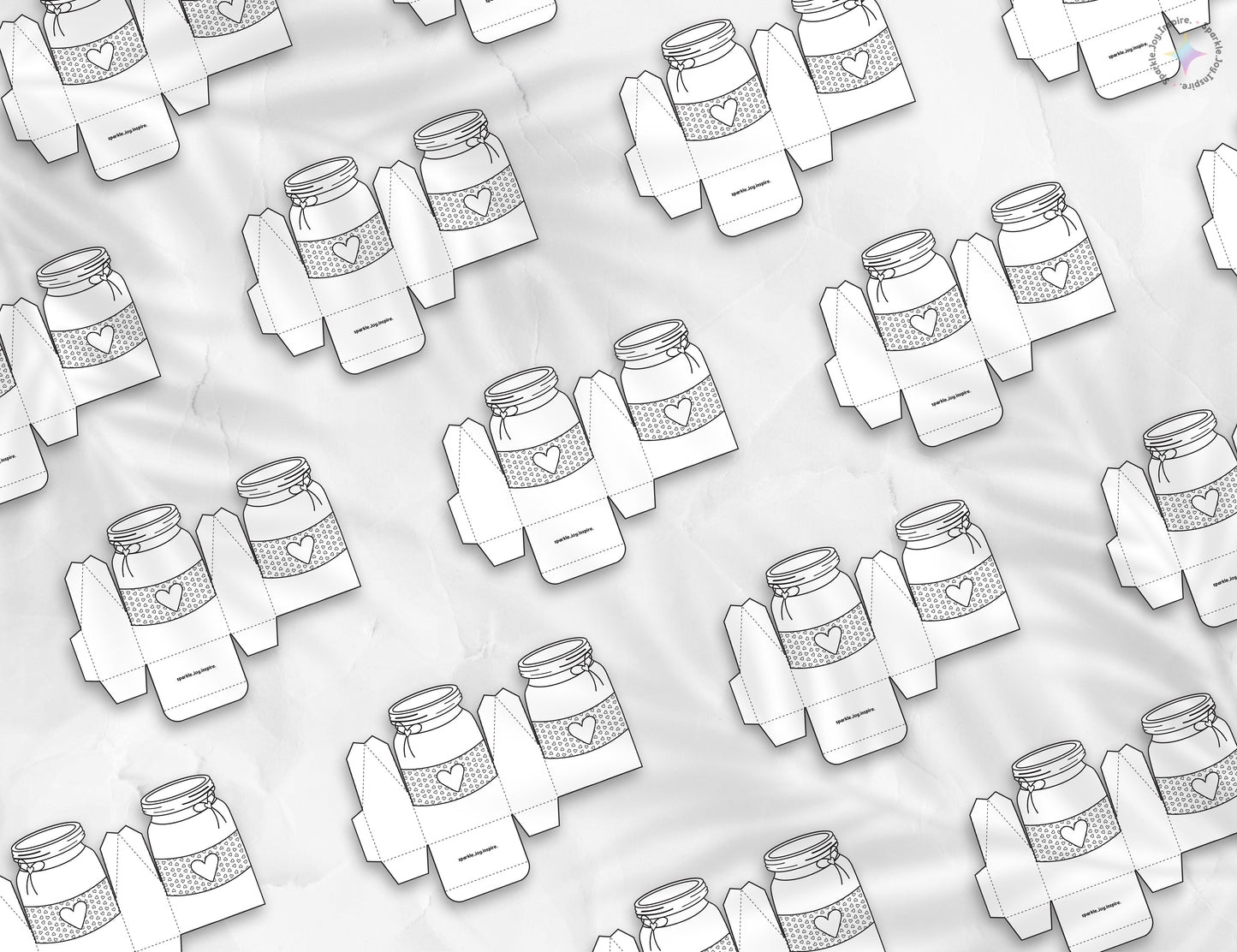 Jar Of Hearts Ribbon Color Me Valentine Favor Box Paper Craft Printable Paper Crafts