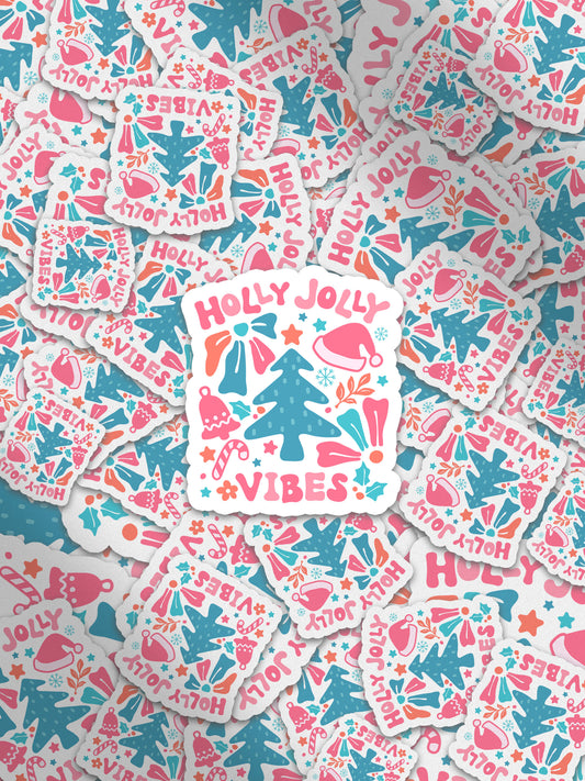 Holly Jollly Vibes Boho Christmas Christian Jesus Sticker