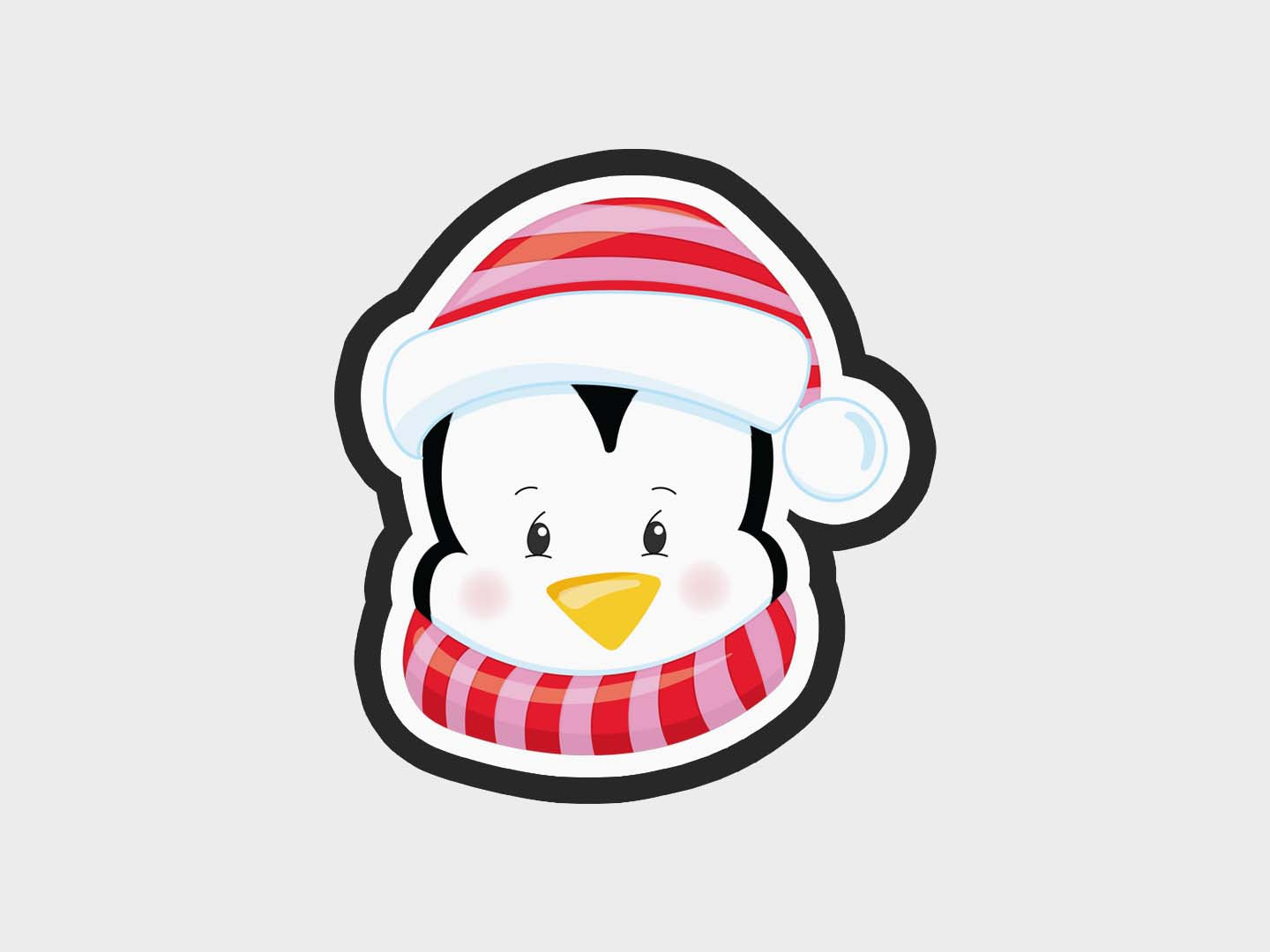 Penguin Christmas Faces Cookie Cutter STL Files