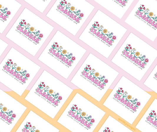 Teacher Helping Little Minds Grow Groovy Teacher Sublimation Transfer Print