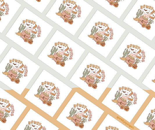 Howdy Witch Howdy Western Halloween Sublimation Transfer Print