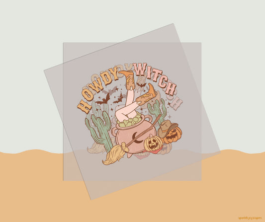 Howdy Witch Howdy Western Halloween DTF Transfer Print