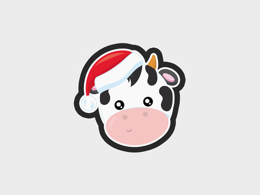 Cow Animal Faces Santa Edition Cookie Cutter STL Files