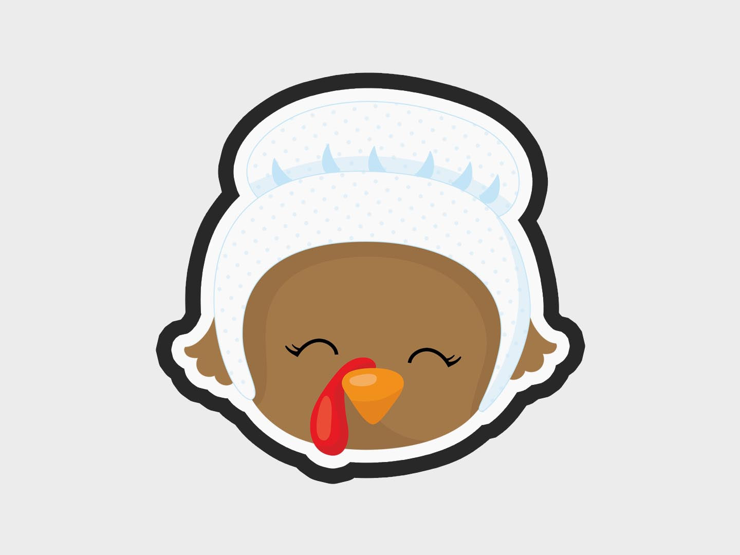 Bonnet Thanksgiving Turkey Faces Cookie Cutter STL Files