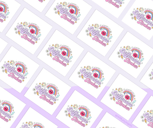 Difference Maker Groovy Teacher Sublimation Transfer Print