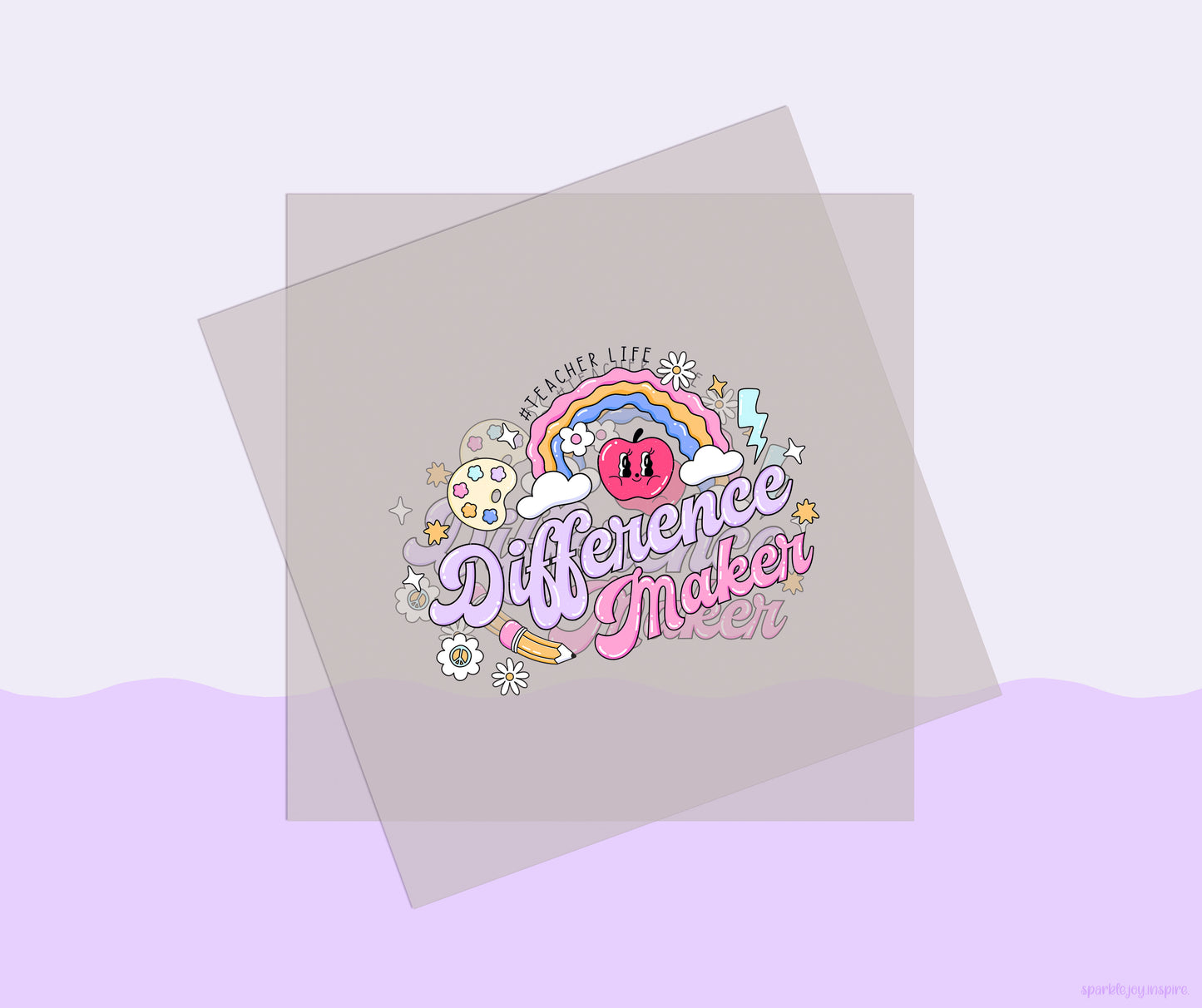 Difference Maker Groovy Teacher DTF Transfer Print