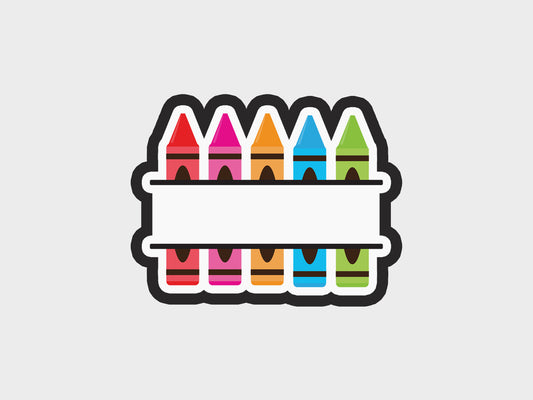 Crayons Name Back To School Kids Cookie Cutter STL Files