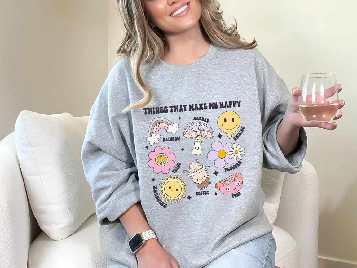 Things That Make Me Happy Mental Health DTF Transfer Print