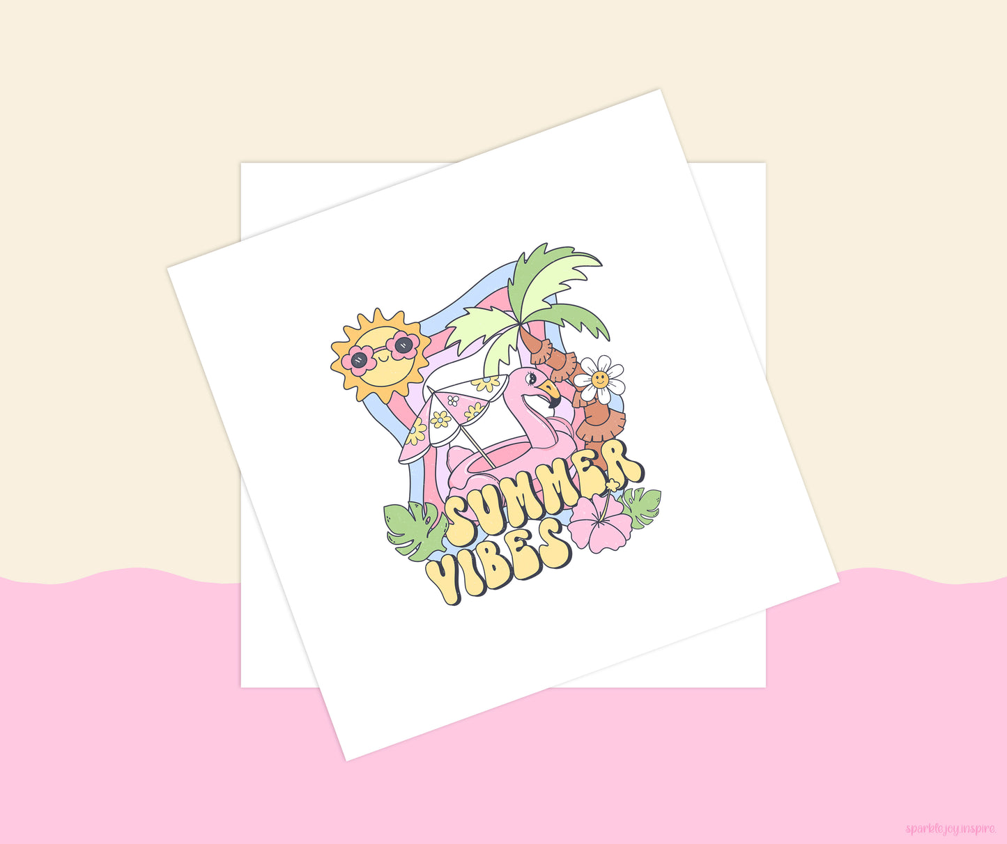 Sumer Vibes Groovy Summer Sublimation Transfer Print